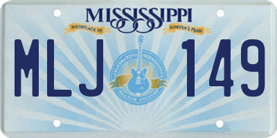 MS license plate MLJ149