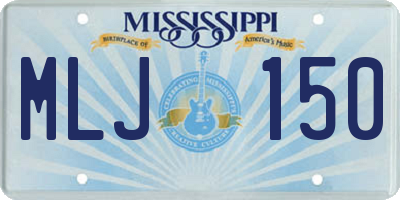 MS license plate MLJ150
