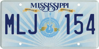 MS license plate MLJ154