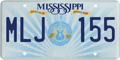 MS license plate MLJ155
