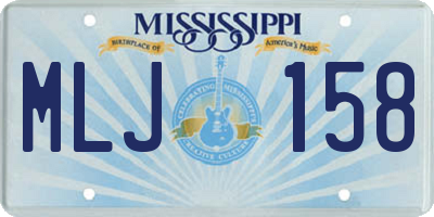 MS license plate MLJ158