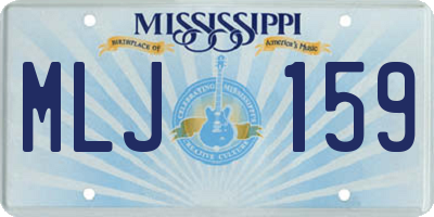 MS license plate MLJ159