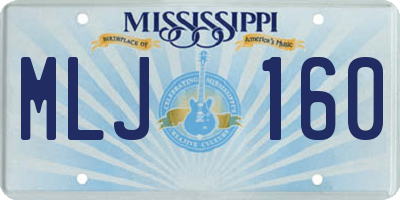 MS license plate MLJ160