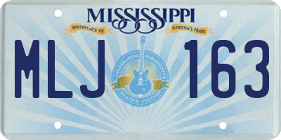MS license plate MLJ163