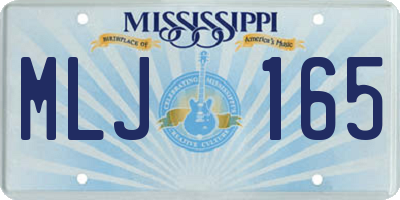 MS license plate MLJ165