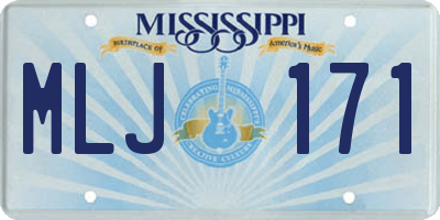 MS license plate MLJ171