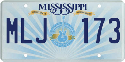 MS license plate MLJ173