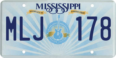 MS license plate MLJ178