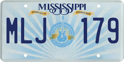 MS license plate MLJ179