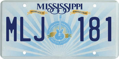 MS license plate MLJ181