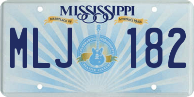 MS license plate MLJ182