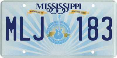MS license plate MLJ183