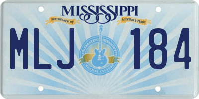 MS license plate MLJ184