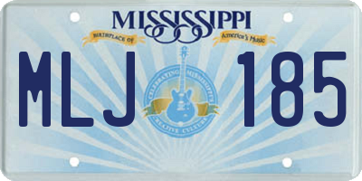 MS license plate MLJ185