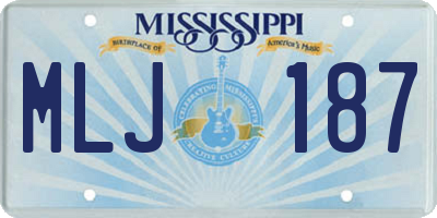 MS license plate MLJ187