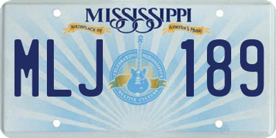 MS license plate MLJ189
