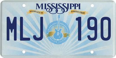 MS license plate MLJ190