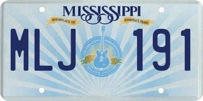 MS license plate MLJ191