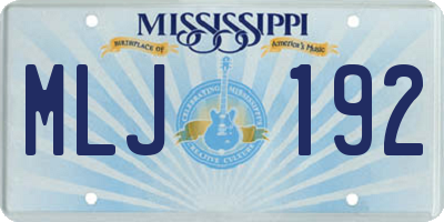 MS license plate MLJ192