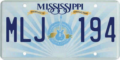 MS license plate MLJ194