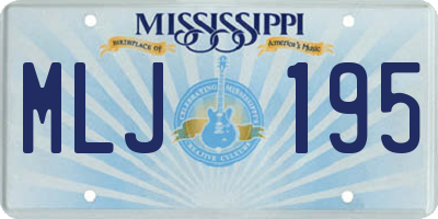 MS license plate MLJ195