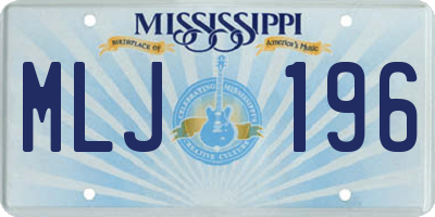 MS license plate MLJ196