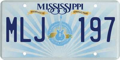 MS license plate MLJ197