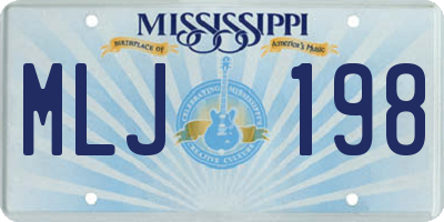 MS license plate MLJ198