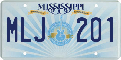 MS license plate MLJ201