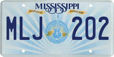 MS license plate MLJ202
