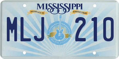 MS license plate MLJ210