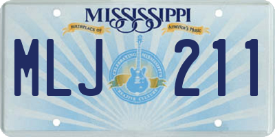 MS license plate MLJ211