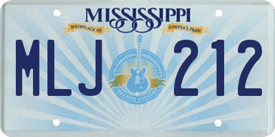 MS license plate MLJ212