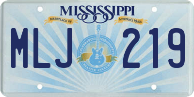 MS license plate MLJ219
