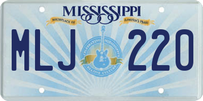 MS license plate MLJ220