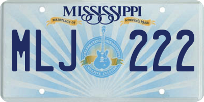 MS license plate MLJ222