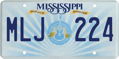 MS license plate MLJ224