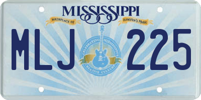 MS license plate MLJ225