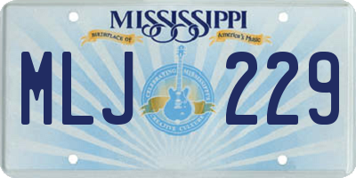 MS license plate MLJ229