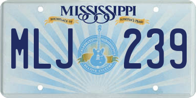 MS license plate MLJ239