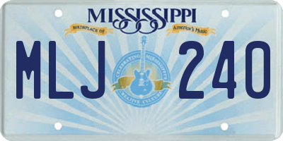 MS license plate MLJ240