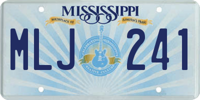 MS license plate MLJ241