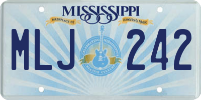 MS license plate MLJ242