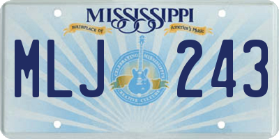 MS license plate MLJ243