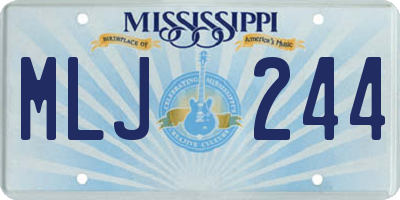 MS license plate MLJ244