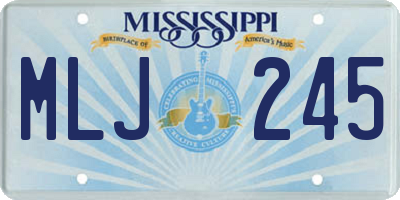 MS license plate MLJ245