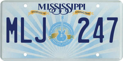 MS license plate MLJ247