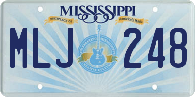 MS license plate MLJ248
