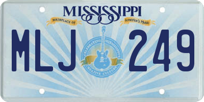 MS license plate MLJ249
