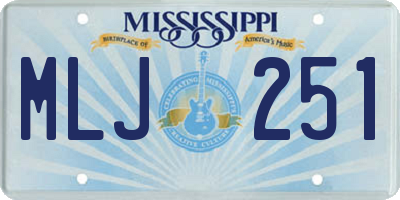 MS license plate MLJ251